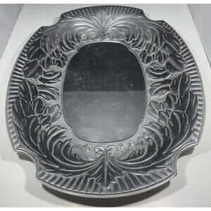 Wilton Armetale Acanthus Large Oval Pewter Serving Tray Platter 19" x 15" - VTG